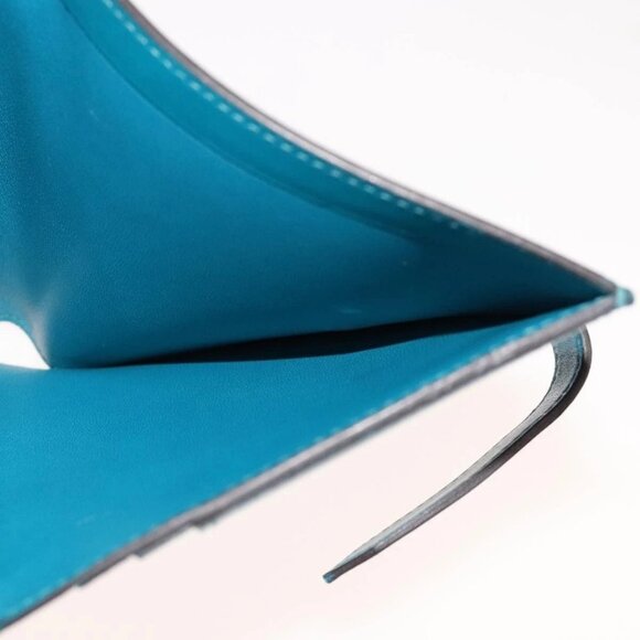 HERMES Bearn Compact Wallet Leather Blue Auth 108926 - Picture 11 of 16